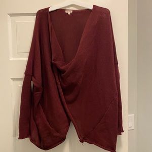 Cowl neck poncho sweater